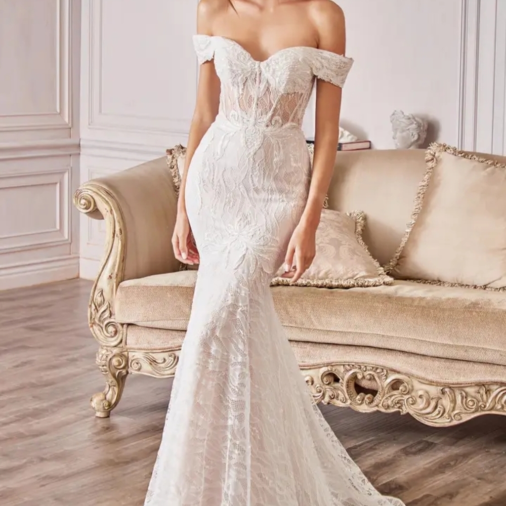 Elegant Off-Shoulder Lace Gown